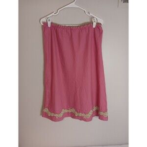 Vintage J Jill 100% Linen Skirt A Line Pink Sz Medium